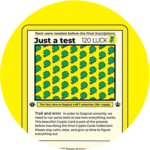 Cover registered for Crypto Cards - The First Test on DoggyMarket as of 17 September 2026