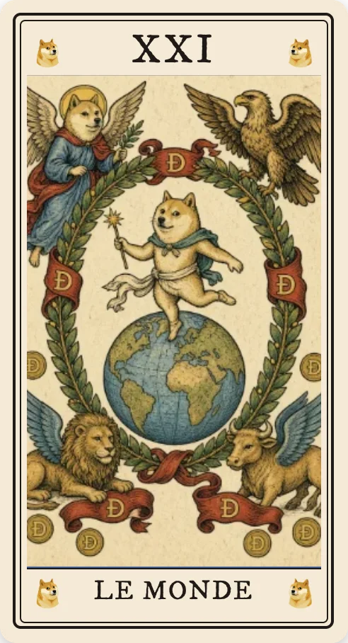 Cover registered for The Magic Tarot of Ðoge on DoggyMarket as of 17 September 2026